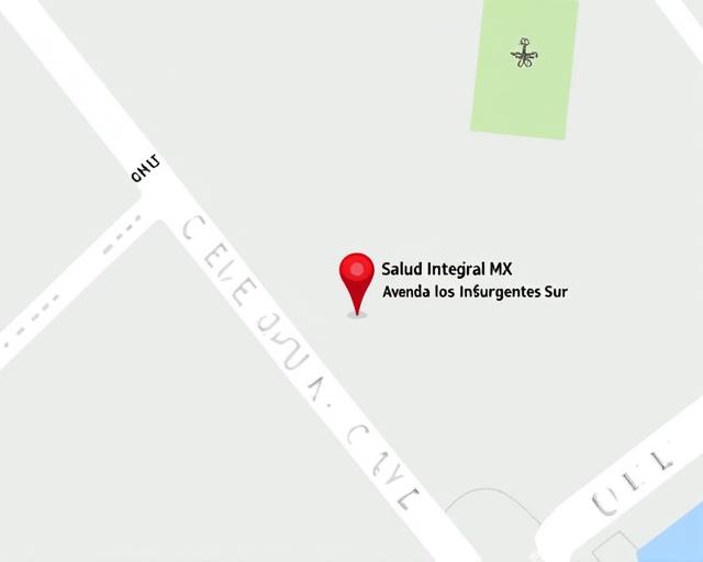 Mapa mostrando la ubicación de Salud Integral MX en Avenida de los Insurgentes Sur, Ciudad de México.